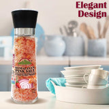 Himalayan Chef Pink Salt with Onion & Red Pepper - 12.5 Oz - Large Refillable Glass Grinders | MaxStrata®