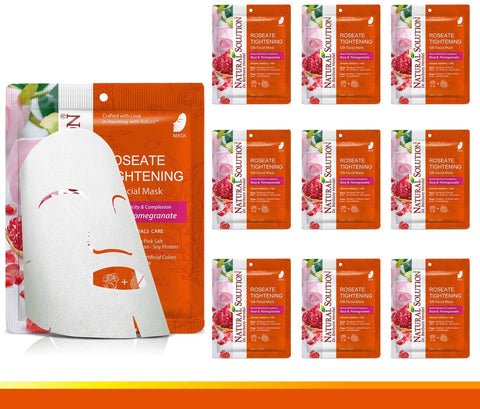Natural Solution Himalayan Pink Salt Facial Masks - Rose & Pomegranate - 10PK | MaxStrata®