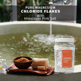 Natural Solution Pure Magnesium Chloride Flakes with Himalayan Pink Salt - 3 lbs - Therapeutic Grade | MaxStrata®