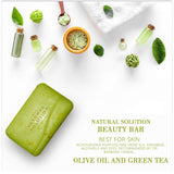 Natural Solution Face & Body Bar Soap - Herbal & Natural Soap Bar - Olive Oil & Green Tea - 5.2 oz. | MaxStrata®