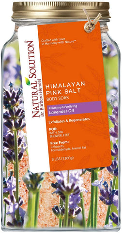 Natural Solution Pink Himalayan Bath Salt Body & Muscle Relief Soak - Lavender - 3 Lbs | MaxStrata®