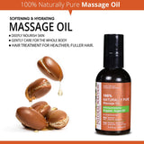 Natural Solution 100% Naturally Pure Massage Oil - Softening & Hydrating Organic Argan Oil - 3.4 oz | MaxStrata®