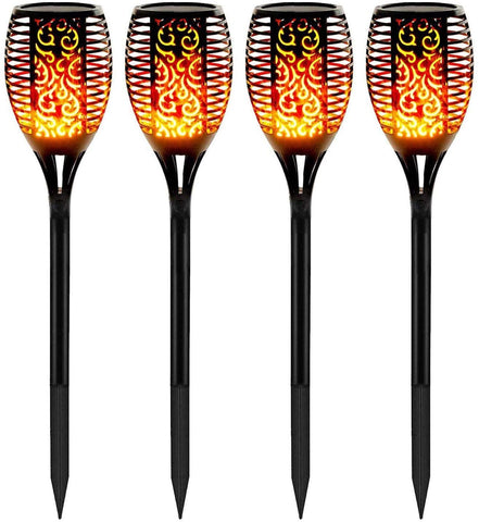 WBM Smart Solar Light Torch - 4 Pack, Waterproof, Flickering Flame Solar Lights Outdoor | MaxStrata®