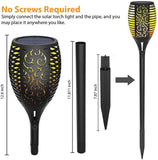 WBM Smart Solar Light Torch - 4 Pack, Waterproof, Flickering Flame Solar Lights Outdoor | MaxStrata®