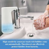 WBM Smart Automatic Foaming Soap Dispenser, 360 ml - Touchless Waterproof Refillable Soap Pump with Infrared Motion Sensor - 360 ml | MaxStrata®