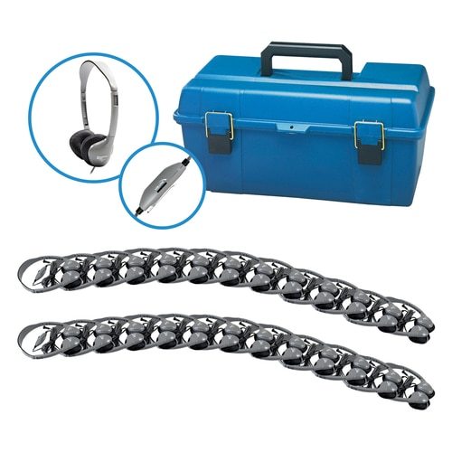 HamiltonBuhl Lab Pack, 24 MS2LV Personal Headphones in a Carry Case | MaxStrata®