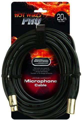 On-Stage Hot Wires Active Monitor Cable (20', XLRM-TRS) (MC-20NNA) | MaxStrata®
