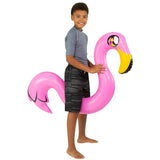 PoolCandy Inflatable Animal Ride-On Noodle - Pink Flamingo Pool Noodle | MaxStrata®