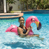 PoolCandy Inflatable Animal Ride-On Noodle - Pink Flamingo Pool Noodle | MaxStrata®