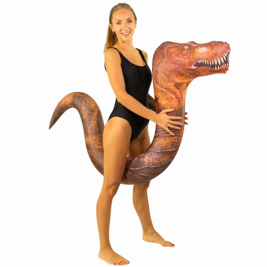 PoolCandy Inflatable Animal Ride-On Noodle - T-Rex Pool Noodle | MaxStrata®