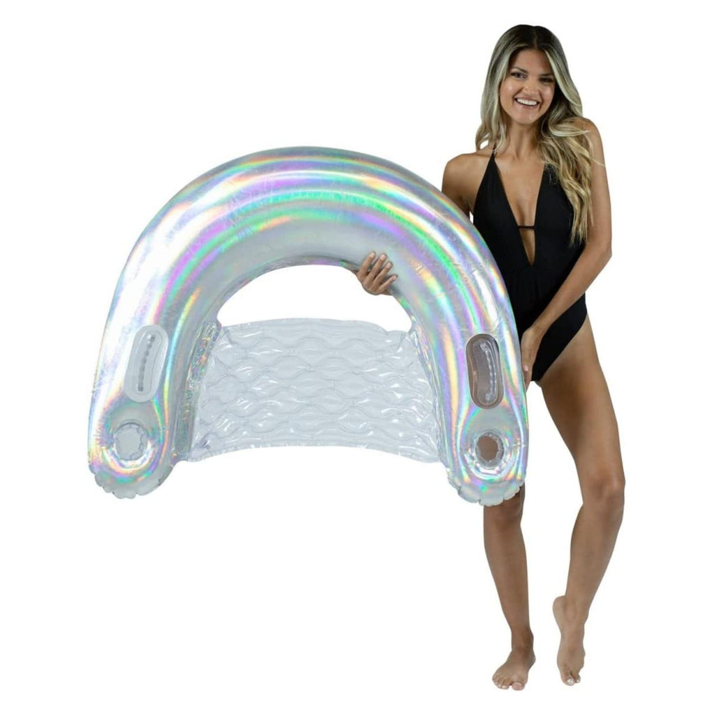 PoolCandy Silver Holographic Sun Chair - Pool Floating Lounge Chair | MaxStrata®