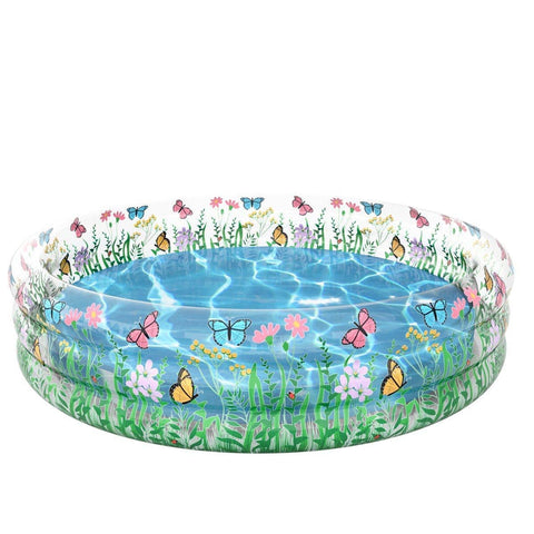 PoolCandy Inflatable Designer Sunning Pool - Butterfly Garden Party | MaxStrata®