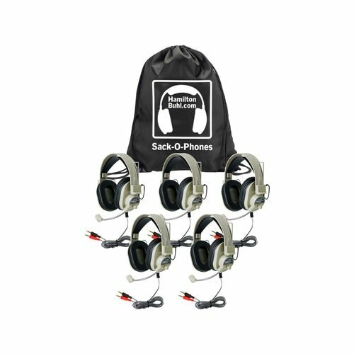 HamiltonBuhl Sack-O-Phones, 5 HA-66M Deluxe Multimedia Headphones in a Carry Bag | MaxStrata®