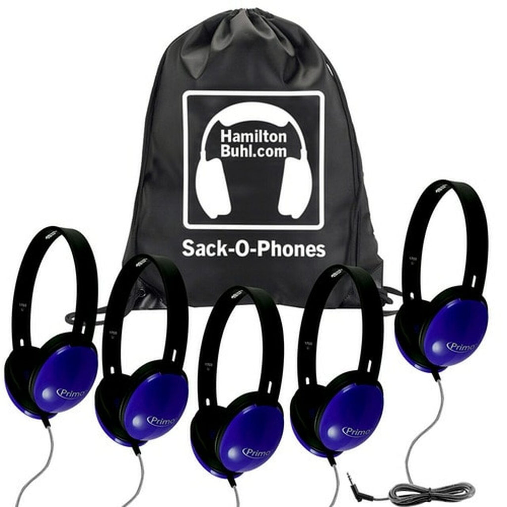 HamiltonBuhl Sack-O-Phones, 5 Blue Primo Headphones | MaxStrata®