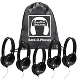 HamiltonBuhl Sack-O-Phones, 5 Black Primo Headphones | MaxStrata®
