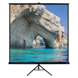 HamiltonBuhl 135" Diag. (96x96) Tripod Projector Screen, Square Format, Matte White Fabric, Black Case | MaxStrata®