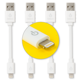 CableLinx 4" Value Pack of 4 Apple Certified MFi Lightning to USB-A Charge & Sync Flat Cables | MaxStrata®