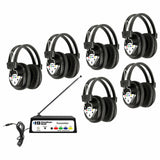 HamiltonBuhl Wireless Listening Center, 6 Station with Headphones and Transmitter, Multi Frequency | MaxStrata®