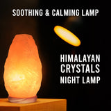 Himalayan Glow Natural Pink Salt Lamp with Dimmer & Neem Wooden Base | 6-8 LBS | MaxStrata®