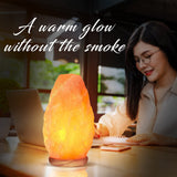 Himalayan Glow Natural Pink Salt Lamp with Dimmer & Neem Wooden Base | 6-8 LBS | MaxStrata®