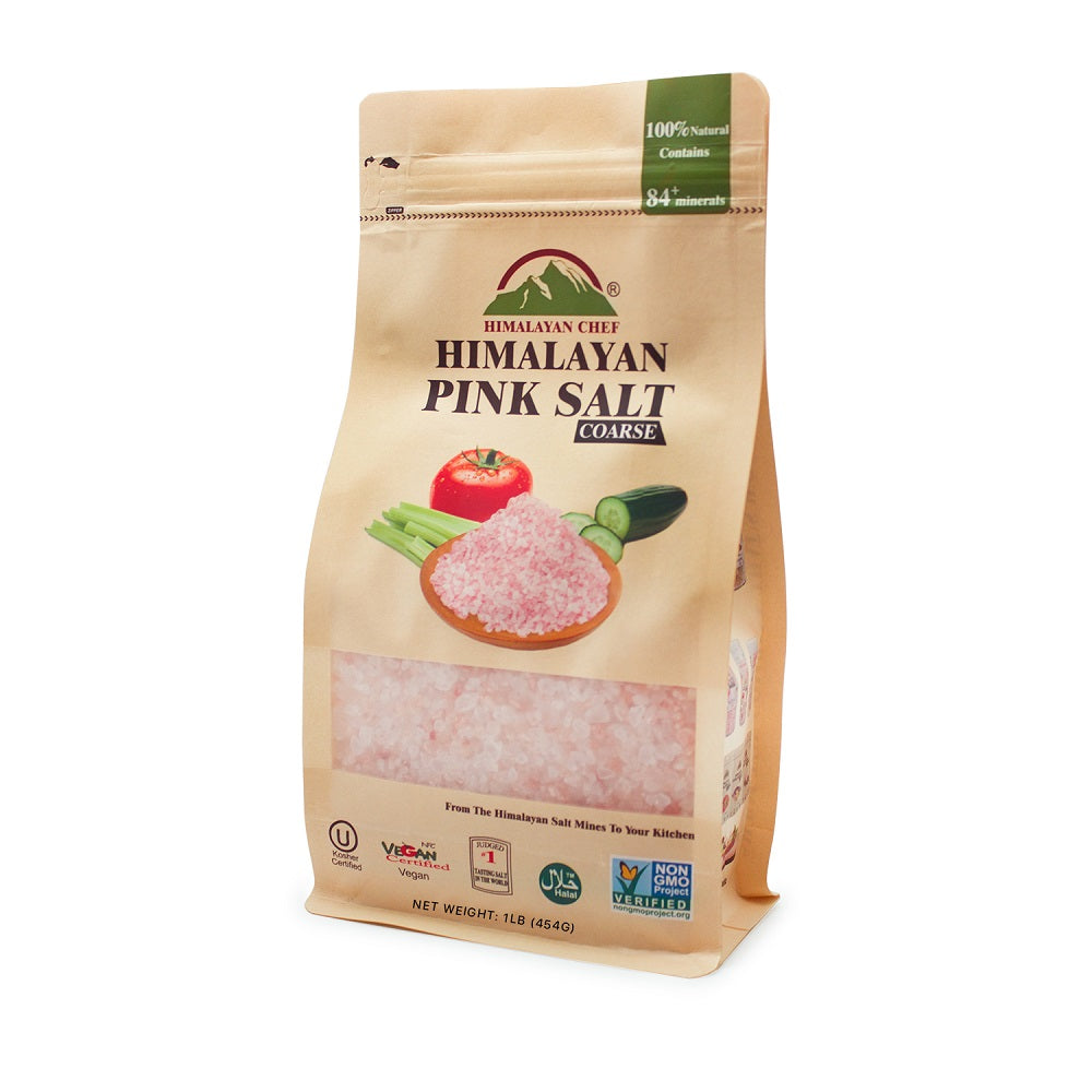 Himalayan Chef Himalayan Pink Salt, Course - 1 Lb Resealable Bag | MaxStrata®