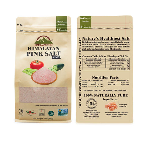 Himalayan Chef Himalayan Pink Salt, Fine - 2 Lb Resealable Bag | MaxStrata®