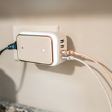 ChargeHub X4 - 4-Port USB SuperCharger & Night Light - White | MaxStrata®
