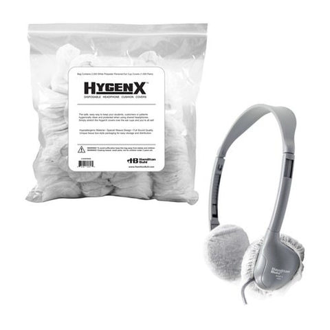 HamiltonBuhl HygenX Sanitary Ear Cushion Covers (2.5" White, Bulk Bag - 1,000 Pairs) | MaxStrata®