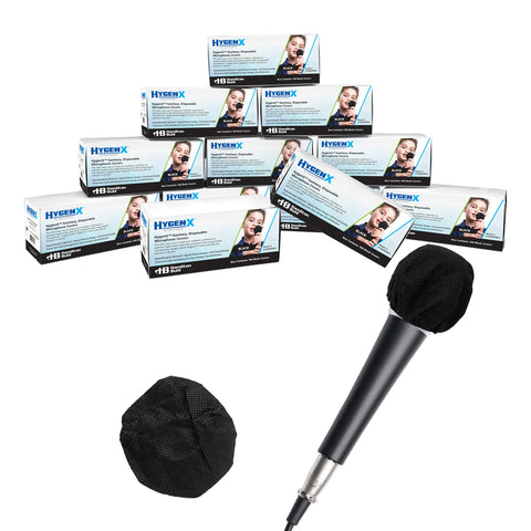 HamiltonBuhl Hygenx Sanitary Disposable Microphone Covers - Black, 12 Boxes of 100 | MaxStrata®